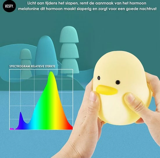 VESFY Eend Nachtlampje Kinderen Met Timer En Dimbaar Functie - USB Oplaadbaar - Nachtlampje Volwassenen - Tafellamp Slaapkamer - Led 8 VESFY Eend Nachtlampje Kinderen Met Timer En Dimbaar Functie - USB Oplaadbaar - Nachtlampje Volwassenen - Tafellamp Slaapkamer - Led - Afbeelding 8