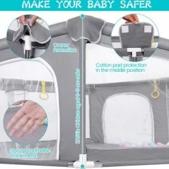 INSMA Grondbox - S Vierkant Speelbox - 90x90x68cm Playpen - Babybox - Kinderbox Voor Peuter En Kind - Grijs -Baby's Only 550x546 7