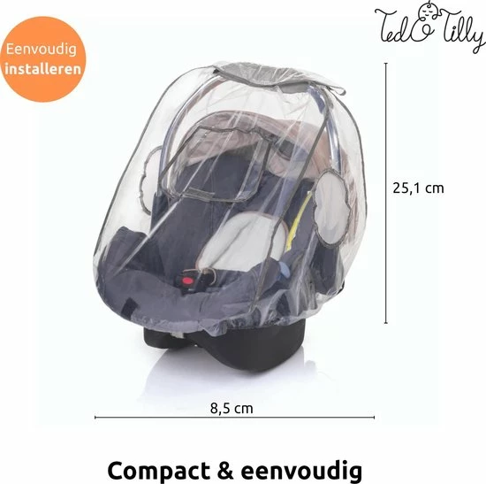 Ted&Tilly Universele Regenhoes Baby-autozitjes Bijv. Maxi-Cosi, Cybex, R Mer Tegen Regen En Miezer Doorzichtig 7 Ted&Tilly Universele Regenhoes Baby-autozitjes Bijv. Maxi-Cosi, Cybex, R Mer Tegen Regen En Miezer Doorzichtig - Afbeelding 7