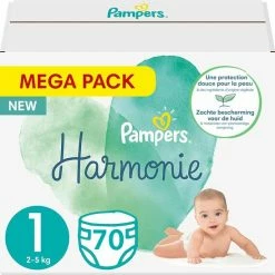 Pampers Harmonie / Pure Luiers - Maat 1 - Mega Pack - 70 Luiers