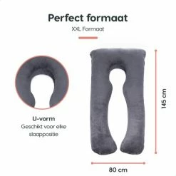 Rustige Nacht Zwangerschapskussen XXL - Zijslaapkussen - Body Pillow - Lichaamskussen - Extra Stevige Vulling - Luxe Fleece -Baby's Only 550x550 1067
