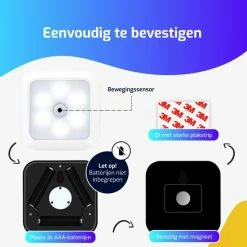 Indexr LED Nachtlampje Met Bewegingssensor - 6-PACK - Voor Volwassenen En Kinderen - Lamp Op Batterijen - Kastverlichting/Trapverlichting - Wandlamp Binnen - Kastlamp -Baby's Only 550x550 112