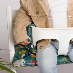 Ukje Kussenset - Geschikt Voor Stokke Tripp Trapp Kinderstoel - Geplastificeerd - Groen - Aap Print -Baby's Only 550x550 1174