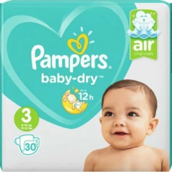 Pampers Baby Dry Luiers Maat 3 (6-10 Kg) 30 Stuks 1 Pampers Baby Dry Luiers Maat 3 (6-10 Kg) 30 Stuks