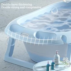 FOXSPORT Baby Badje Opvouwbaar - 3 In 1 Opvouwbaar - Multifunctioneel - Inclusief Badkussen - Babybadje - Babybad - Peuterbadje 83 48 23,5 Cm - Blauw -Baby's Only 550x550 158