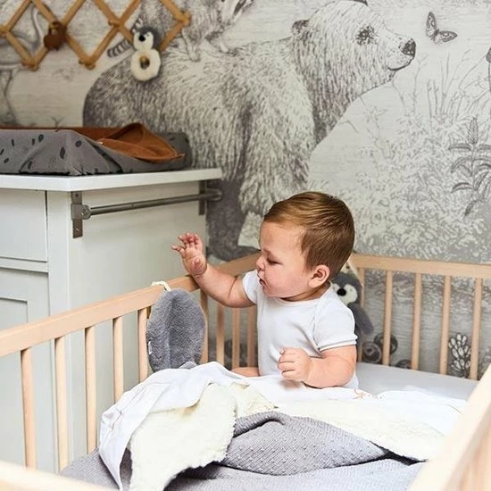 Jollein Baby Deken Wieg 75x100cm Teddy Bliss Knit - Storm Grey 7 Jollein Baby Deken Wieg 75x100cm Teddy Bliss Knit - Storm Grey - Afbeelding 7