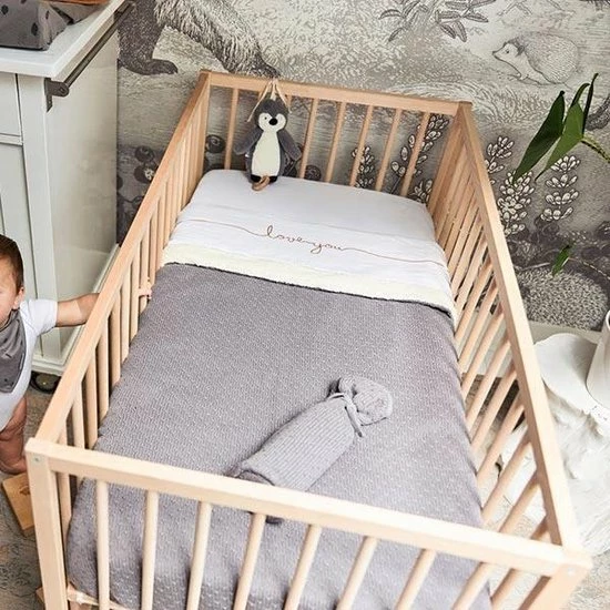 Jollein Baby Deken Wieg 75x100cm Teddy Bliss Knit - Storm Grey 22 Jollein Baby Deken Wieg 75x100cm Teddy Bliss Knit - Storm Grey - Afbeelding 22