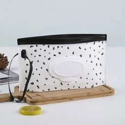 Merkloos Billendoekjes Houder - Vochtige Tissuehouder -Natte Doekjes Houder - Dispenser - Wipe Box - Billendoekjesdoos - Vochtig Toiletpapier Houder - Geschikt Voor Make Up Doekjes, Reinigingsdoekjes - Baby Cadeau - Kraamcadeau - Wit/zwart