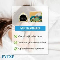 FYTZE Slaaptrainer - Kinderwekker - Met Nachtlamp Functie En Wekker Timer - Nachtlamp - Wekker Kind Kinderen - Slapen - Wekkerradio -Dino -Baby's Only 550x550 340