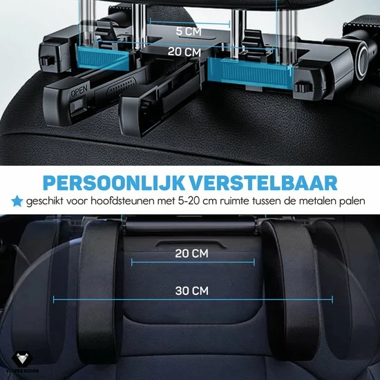 Vulpes Goods® Hoofdsteun Auto - Autokussen - Hoofdsteun Auto Kinderen & Volwassenen - Kledinghanger, Telefoonhouder & Luchtverfrisser Opties - Verstelbaar - Memory Foam - PRO Versie 11 Vulpes Goods® Hoofdsteun Auto - Autokussen - Hoofdsteun Auto Kinderen & Volwassenen - Kledinghanger, Telefoonhouder & Luchtverfrisser Opties - Verstelbaar - Memory Foam - PRO Versie - Afbeelding 11