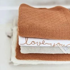 Jollein Baby Laken Wieg 75x100cm Love You - Caramel -Baby's Only 550x550 393