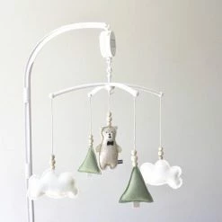 Merkloos Muziekmobiel / Boxmobiel Houder Met Muziekdoosje Wit Voor Box / Park -Baby's Only 550x550 40