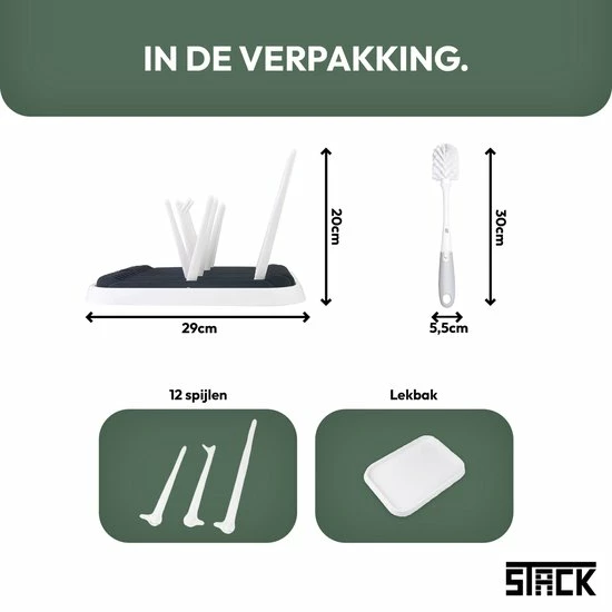 STACK Flessen Droogrek Met Flessenborstel | Zwart - Geschikt Voor Flessen En Doppen - Droogrek Voor Flessen - Baby Flessenrek - Afdruiprek Baby - Drying Rack - Babyfles Droogrek - Afdruiprek Fles Met Lekbak - Afdruiprek - Babyflessen - Flessenrek 7 STACK Flessen Droogrek Met Flessenborstel | Zwart - Geschikt Voor Flessen En Doppen - Droogrek Voor Flessen - Baby Flessenrek - Afdruiprek Baby - Drying Rack - Babyfles Droogrek - Afdruiprek Fles Met Lekbak - Afdruiprek - Babyflessen - Flessenrek - Afbeelding 7