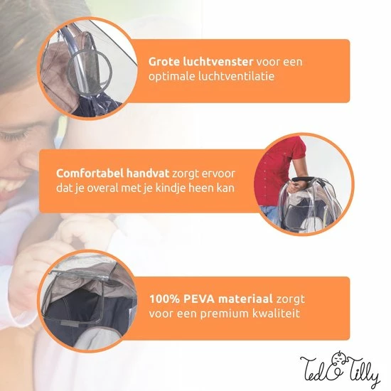 Ted&Tilly Universele Regenhoes Baby-autozitjes Bijv. Maxi-Cosi, Cybex, R Mer Tegen Regen En Miezer Doorzichtig 6 Ted&Tilly Universele Regenhoes Baby-autozitjes Bijv. Maxi-Cosi, Cybex, R Mer Tegen Regen En Miezer Doorzichtig - Afbeelding 6