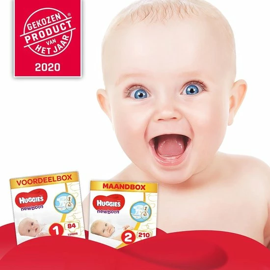 Huggies Luiers Maat 1 - Newborn - Baby - 168 Luiers (8x 21) 3 Huggies Luiers Maat 1 - Newborn - Baby - 168 Luiers (8x 21) - Afbeelding 3