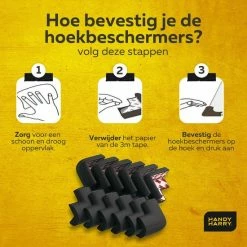 HANDY HARRY Hoekbeschermers 12 Stuks Zwart Baby & Kind Stootrand Tafelhoek -Baby's Only 550x550 759