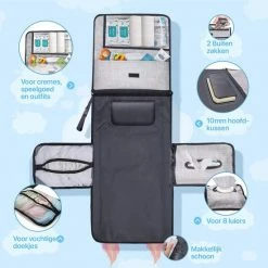 GoGoods® Verschoningsmatje Voor Onderweg - Verschoonmatje - Luiertas - Met Hoofdkussentje - Draagbaar En Waterbestendig -Baby's Only 550x550 78
