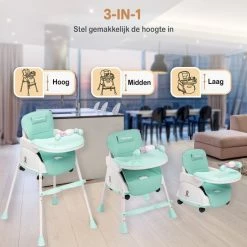 Twinky Kinderstoel 2-in-1 Kinderwagen Set Mint-Groen Inklapbare Eetstoel & Baby Wagentje En Babystoel Voor Aan Tafel Kinderzetel, Peuterstoeltje En Meegroeistoel In 1 -Baby's Only 550x550 827