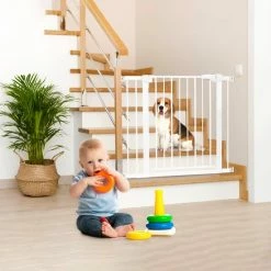 Comomy Traphekje - Traphek Zonder Boren- 75-103cm Veiligheidshek - Veiligheidshekje - Voor Baby S, Kinderen, Peuters & Huisdieren - Wit -Baby's Only 550x550 947