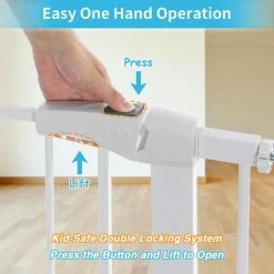 Comomy Traphekje - Traphek Zonder Boren- 75-103cm Veiligheidshek - Veiligheidshekje - Voor Baby S, Kinderen, Peuters & Huisdieren - Wit -Baby's Only 550x550 948