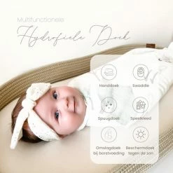 Little Moon Mijlpaaldeken Van 100% Biologisch Katoen Hydrofiele Doek 2 Laags Incl. Houten Accessoires Swaddle Kraamcadeau Meisje Kraamcadeau Jongen 120 X 120 CM -Baby's Only 550x550 993