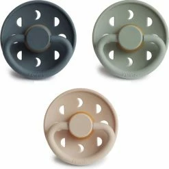 FRIGG Fopspeen Moon Natuurrubber - Sage, Slate, Croissant - Maat 2 - Leeftijd 6-18 Maanden