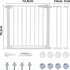 Comomy Traphekje - Traphek Zonder Boren- 75-103cm Veiligheidshek - Veiligheidshekje - Voor Baby S, Kinderen, Peuters & Huisdieren - Wit -Baby's Only 550x555 3