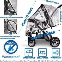 BOTC Regenhoes Kinderwagen - Universele Regenhoes Kinderwagen Met Kijkvenster - Regenhoes Voor Reiswieg -Baby's Only 550x560 10