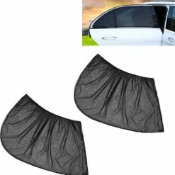 Merkloos Zonnescherm - Auto Achterruit - Raamscherm - 2 Stuks - Doorschijnend - Zwart -Baby's Only 550x560