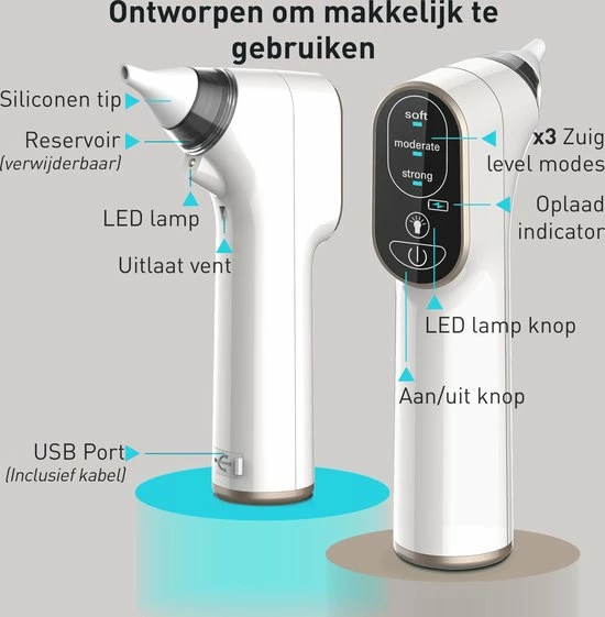 IMLI Neusreiniger Baby | Neuspeer | Inclusief Oplaadkabel En Handleiding - Neuszuiger Baby - Snoetenpoetser 4 IMLI Neusreiniger Baby | Neuspeer | Inclusief Oplaadkabel En Handleiding - Neuszuiger Baby - Snoetenpoetser - Afbeelding 4