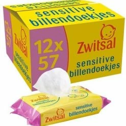 Zwitsal Billendoekjes - Sensitive - Gevoelige Huid - 12 X 57 = 684 Doekjes - Voordeel Value Pack