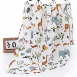 MINIIYOU Hydrofiele Doek XL - 120x120 Cm - Safari Dieren -Baby's Only 550x566 4