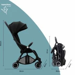 Hamilton By Yoop X1 Plus Buggy Nieuw, Hoger, Uitgebreider 2022 Model Premium Stroller Met One Hand Folding Technologie Zwart Lichte, Verstelbare En Wendbare Kinderwagen Met Vele Gemakken -Baby's Only 550x567 2