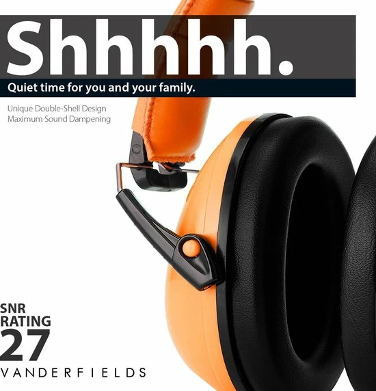 Vanderfields Gehoorbescherming Kind - Gehoorbeschermers Oorkappen Kinderen - 27dB - 3-16 Jaar - Oranje - V-Zilla 4 Vanderfields Gehoorbescherming Kind - Gehoorbeschermers Oorkappen Kinderen - 27dB - 3-16 Jaar - Oranje - V-Zilla - Afbeelding 4