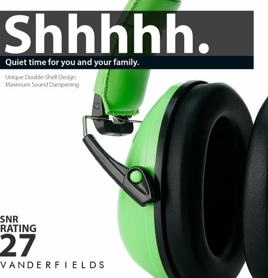 Vanderfields Gehoorbescherming Kind - Gehoorbeschermers Oorkappen Kinderen - 27dB - 3-16 Jaar - Groen - V-Zilla 8 Vanderfields Gehoorbescherming Kind - Gehoorbeschermers Oorkappen Kinderen - 27dB - 3-16 Jaar - Groen - V-Zilla - Afbeelding 8