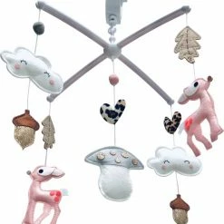 Merkloos Muziekmobiel / Boxmobiel Houder Met Muziekdoosje Wit Voor Box / Park -Baby's Only 550x574