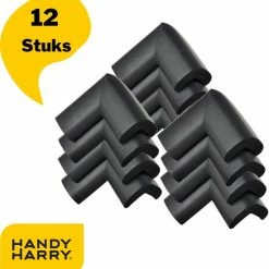 HANDY HARRY Hoekbeschermers 12 Stuks Zwart Baby & Kind Stootrand Tafelhoek