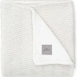 Jollein Baby Deken Ledikant 100x150cm River Knit - Cream White/Coral Fleece -Baby's Only 550x584 2
