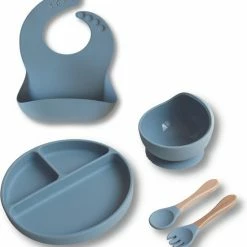 Kids Cultures | Kinderservies | Kinderbord En Kom Met Zuignap | Onbreekbaar Baby Servies | Blauw
