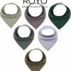 ROYO? Set Van 6 Grijs/groen Slabbetjes - 100% Organisch Katoen & Fleece - Bandana Slab - Slabber - Kwijl Slabbetjes - Slabbertjes Baby - Kraamcadeau Jongen - Meisje