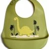 Telano Slabbetje Met Opvangbakje Dino - Siliconen Slabber Baby Peuter - Verstelbaar En Waterproof - Kraamcadeau - Dinosaurus