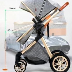 Merkloos Hoobi - 3 In 1 Kinderwagen Luxe Kinderwagen - Buggy Wandelwagen - Multifunctioneel Opklapbaar Incl. Autostoel Zwart -Baby's Only 550x679 1