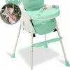 Twinky Kinderstoel 2-in-1 Kinderwagen Set Mint-Groen Inklapbare Eetstoel & Baby Wagentje En Babystoel Voor Aan Tafel Kinderzetel, Peuterstoeltje En Meegroeistoel In 1