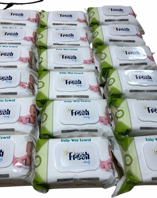 Fresh Baby Billendoekjes Megavoordeel! 2160 Doekjes - Anti Allergie - Geen Alcohol En Parfum - 18 Pakjes X 120 Doekjes - Doos Billendoekjes 4 Fresh Baby Billendoekjes Megavoordeel! 2160 Doekjes - Anti Allergie - Geen Alcohol En Parfum - 18 Pakjes X 120 Doekjes - Doos Billendoekjes - Afbeelding 4