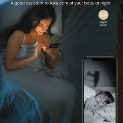 GNCC P1 Babyfoon Met Camera 1080P - Voor Baby's/Huisdieren/Veiligheid - Noodroomzicht - Bewegingsdetectie - Bidirectionele Audio - Sirene - Compatibel Met Alexa & Google Home - SD&Cloud Opslag - Twee Pakjes -Baby's Only 550x715 2