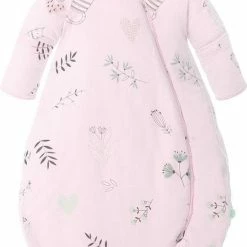 Deryan Baby Winterslaapzak Met Afritsbare Mouw 70cm - Roze - Leaves