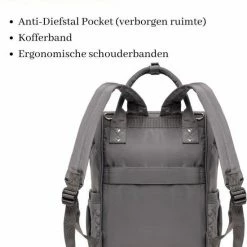 NanaBeebi Luiertas - Rugzak - Met Isoleervak - Grijs - Inclusief Flessenwarmhouder En Kinderwagenhaken -Baby's Only 550x719 3