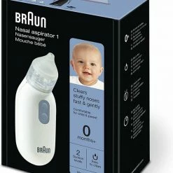 Braun Elektrische Neusreiniger BNA100EU + Reinigingsdoek - Aspirator - Snotzuiger Verkoude Baby - Snoetsenpoetsers - Neuspeer - Baby En Kind Neusreiniger - 2 Herbruikbare Opzetstukken - 2 Zuigstanden - Vaatwasserbestendig - Stressvrije Oplossing -Baby's Only 550x720