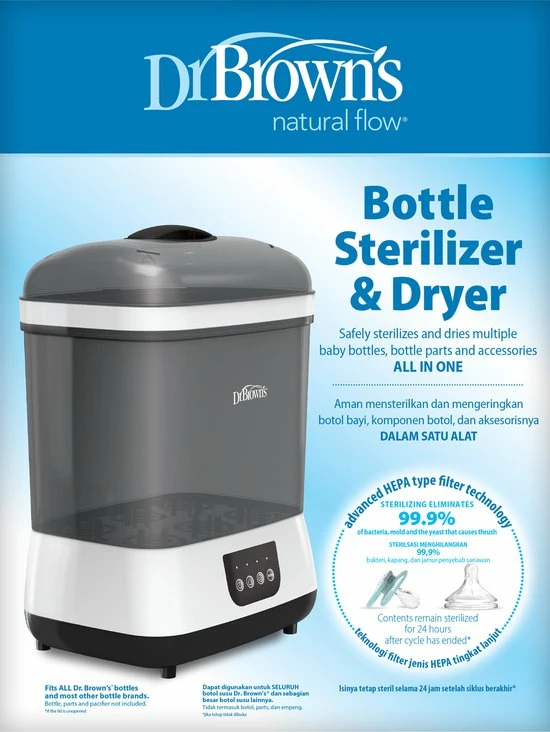 Dr. Brown's Dr Brown's Sterilisator Met Droogfunctie AC178-INT 2 Dr. Brown's Dr Brown's Sterilisator Met Droogfunctie AC178-INT - Afbeelding 2