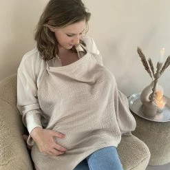 By Nany Borstvoedingsdoek Voedingsdoek Naturel Met Zicht Op Baby Tijdens De Borstvoeding